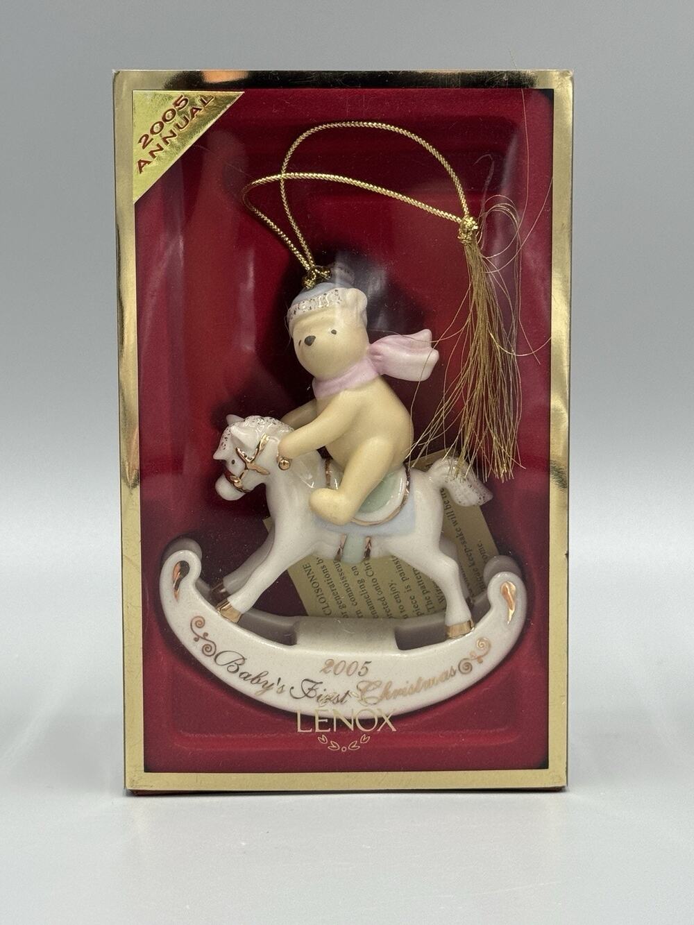 Lenox Classic Winnie The Pooh Christmas Babies‎ First Ornament Rocking Horse